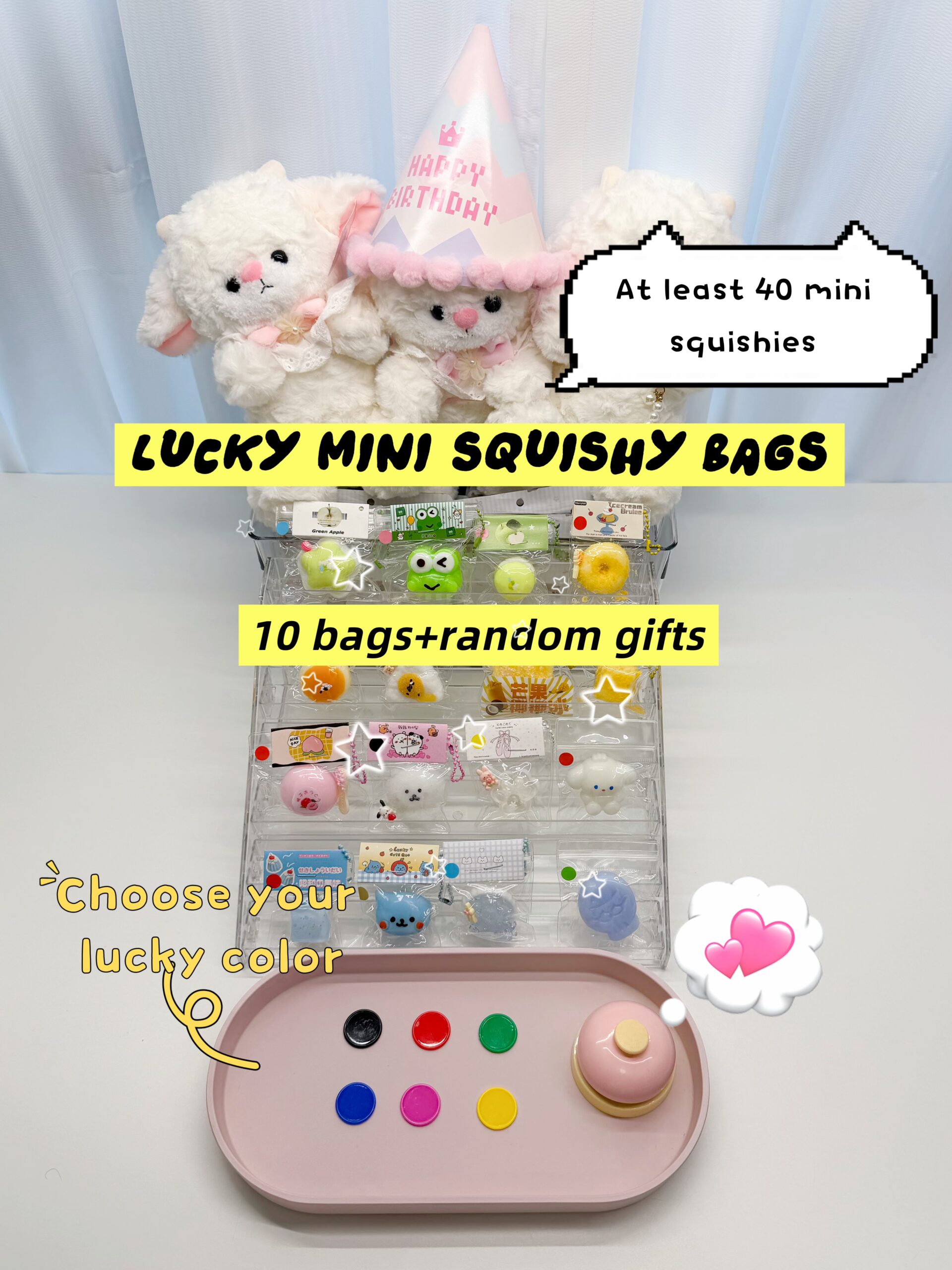 c71e70c98e84afdfaacabac66705cfd8 Lucky Mini Squishy bags(at least 40 mini squishies) - Image 1